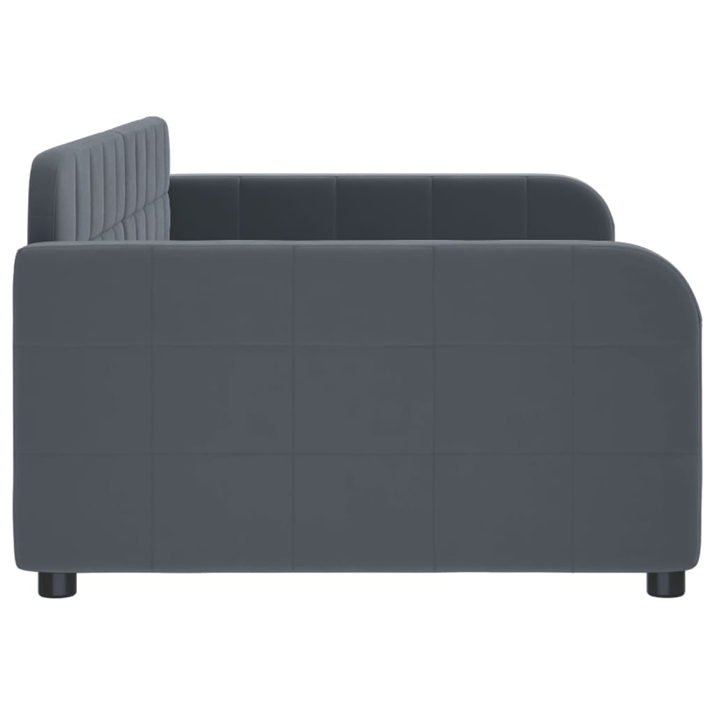 Sofá-cama 90x190 cm veludo cinzento-escuro