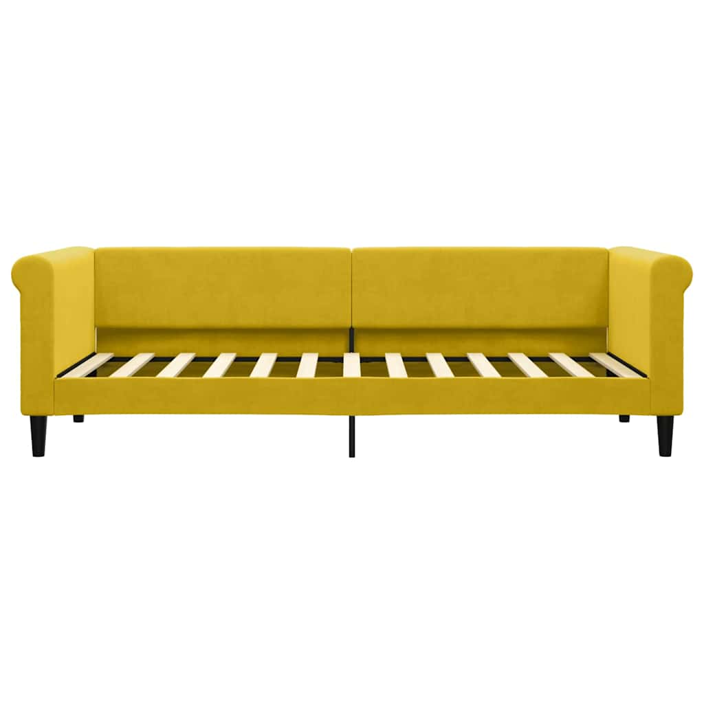 Sofá-cama com colchão 80x200 cm veludo amarelo