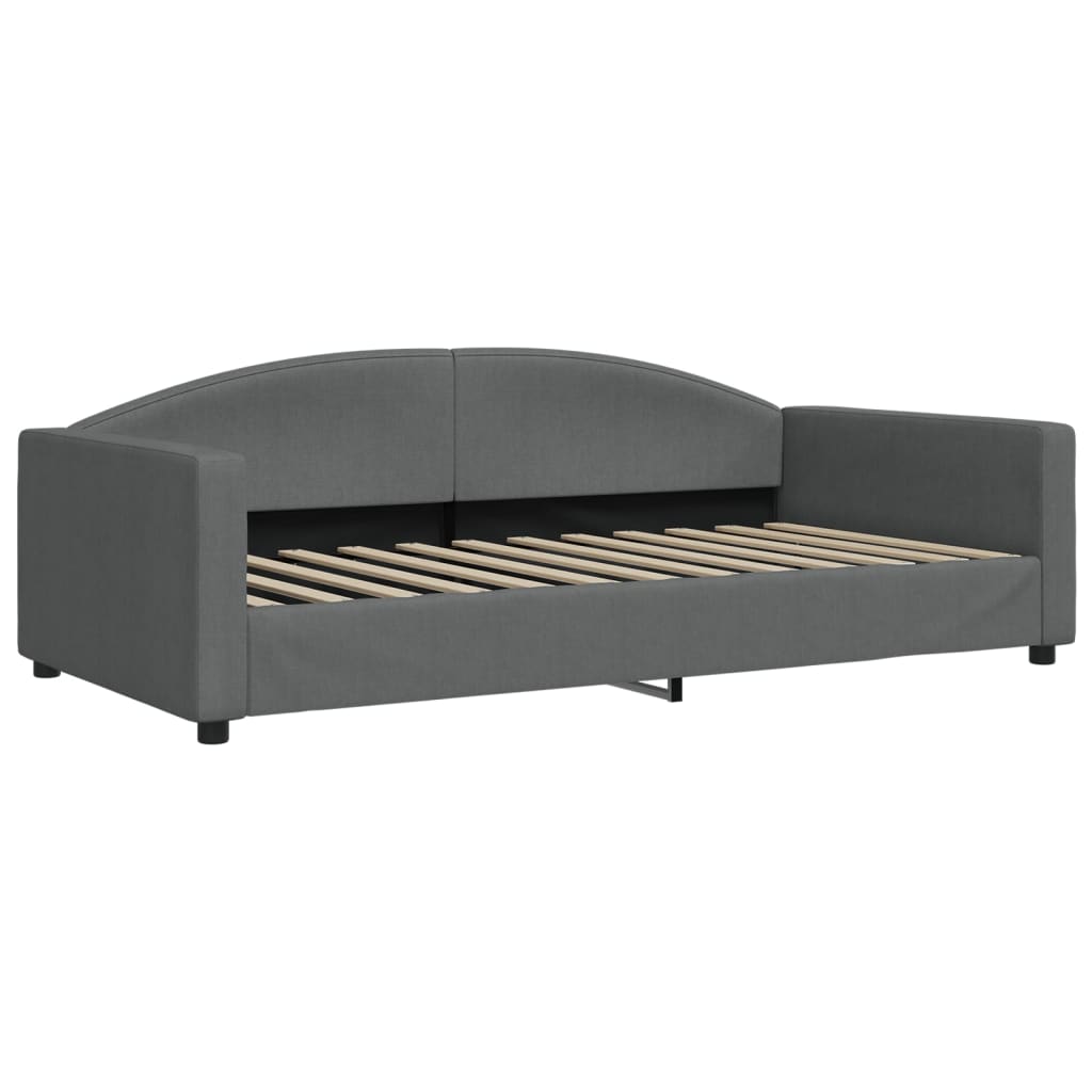 Sofá-cama c/ gavetão/colchões 100x200cm tecido cinzento-escuro