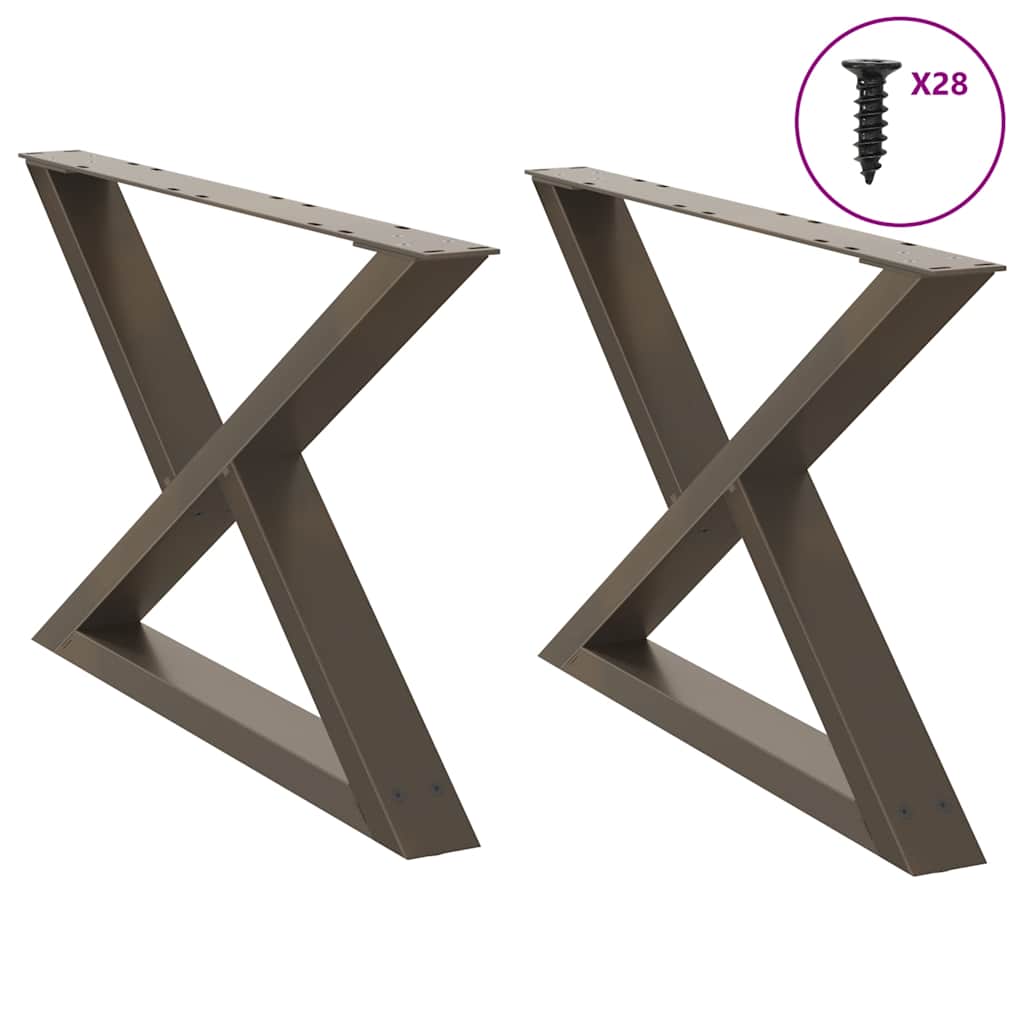 Pés para mesa de centro 2 peças aço natural 70x(42-43,3) cm aço