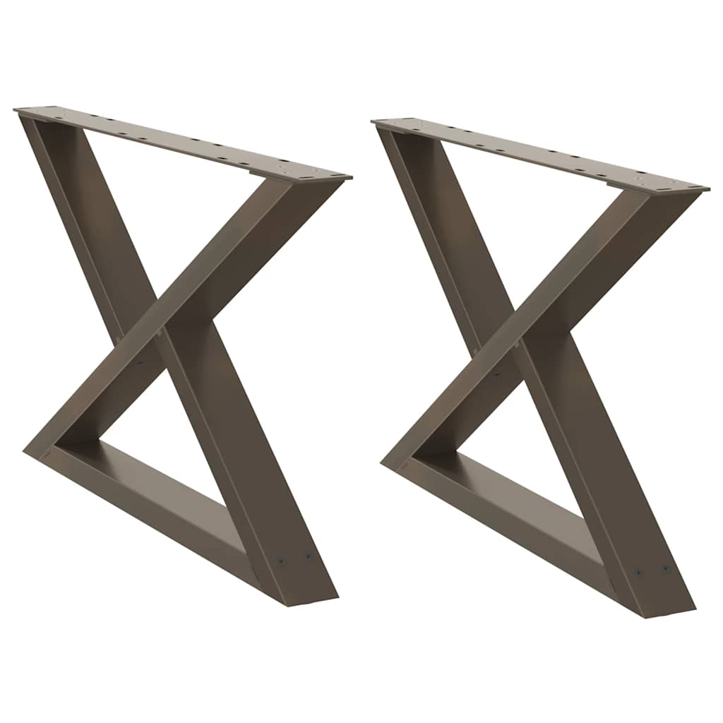 Pés para mesa de centro 2 peças aço natural 70x(42-43,3) cm aço