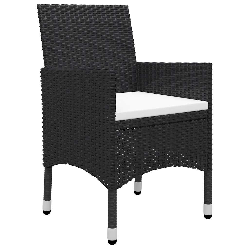 5 Pcs conjunto de jantar para jardim preto