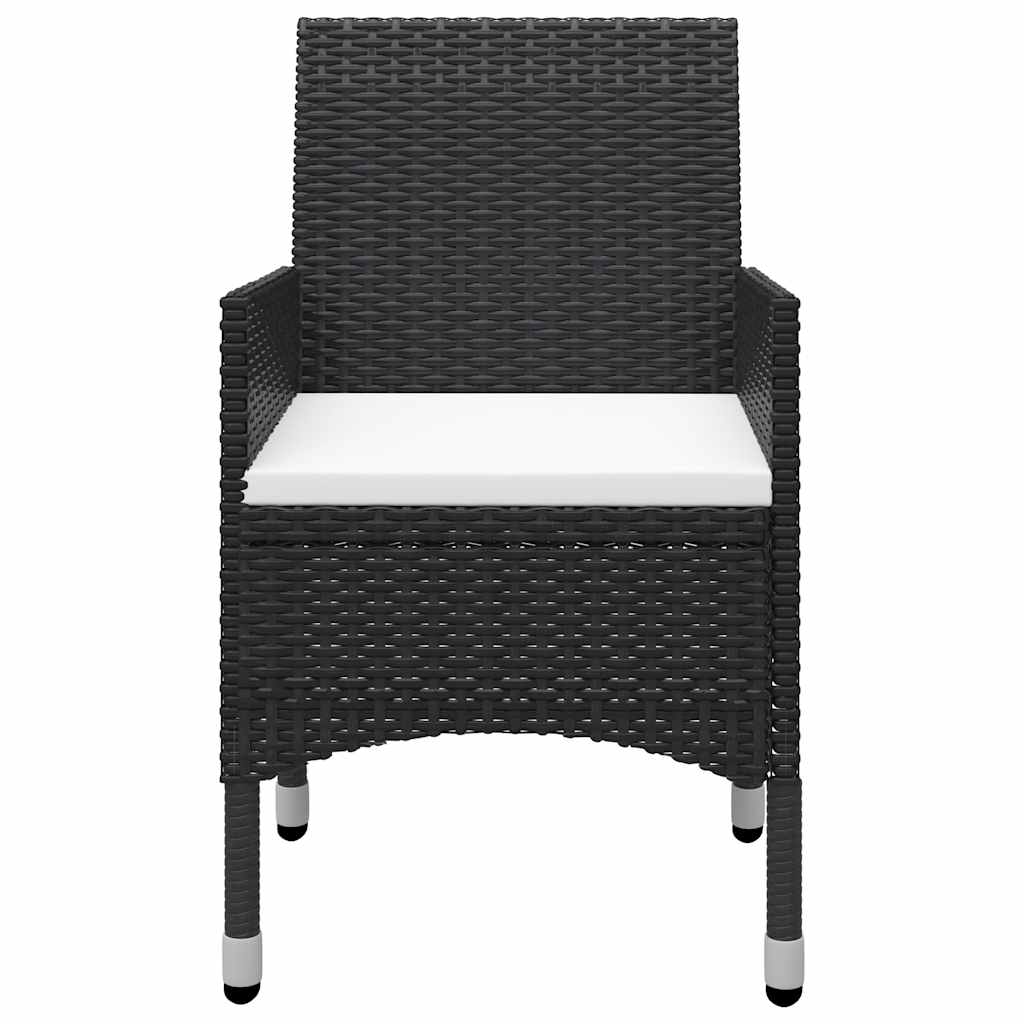 5 Pcs conjunto de jantar para jardim preto