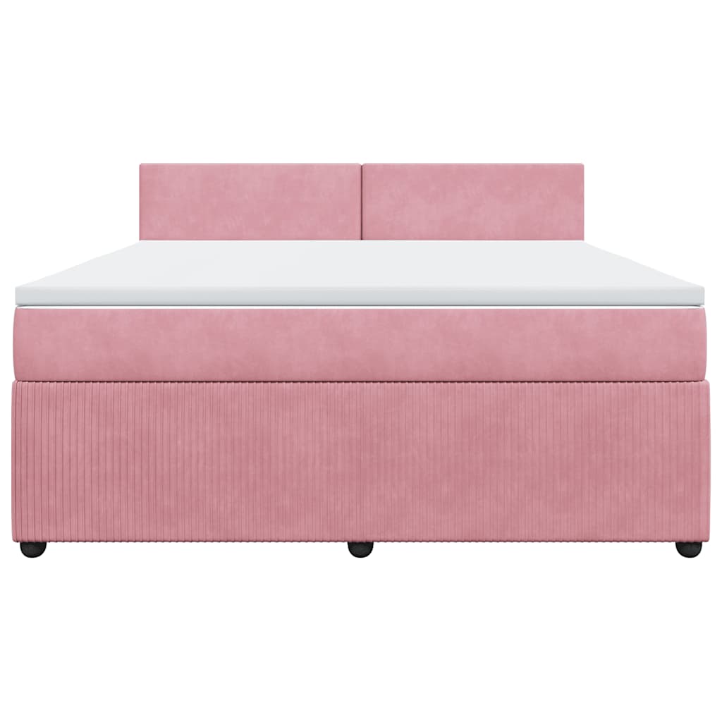 Cama com molas/colchão 180x200 cm veludo rosa