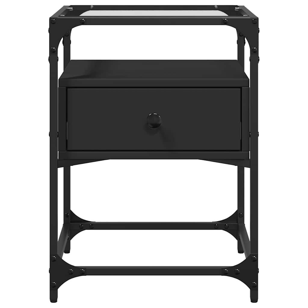 Mesas de cabeceira 2 pcs 40x40x55 cm derivados de madeira preto