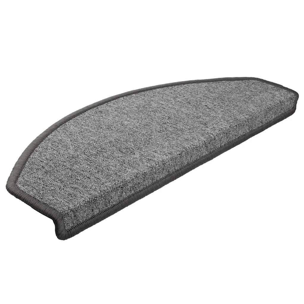 Tapetes de escada 30 peças 65x24x4 cm cinza escuro semicircular grande