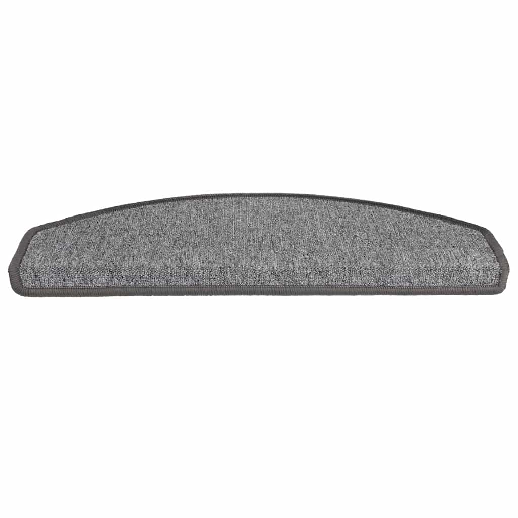 Tapetes de escada 30 peças 65x24x4 cm cinza escuro semicircular grande