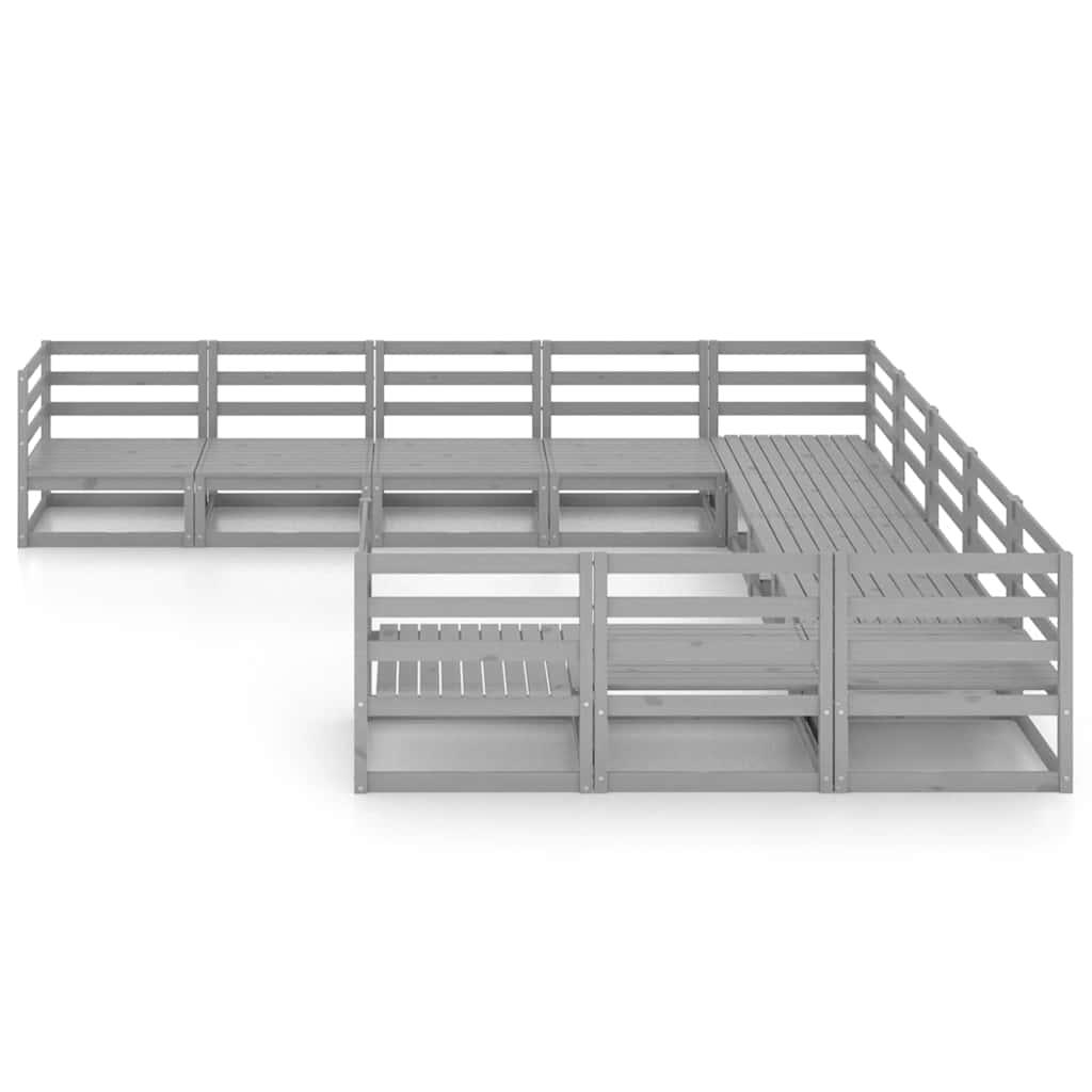 11 Pcs conjunto lounge de jardim pinho maciço