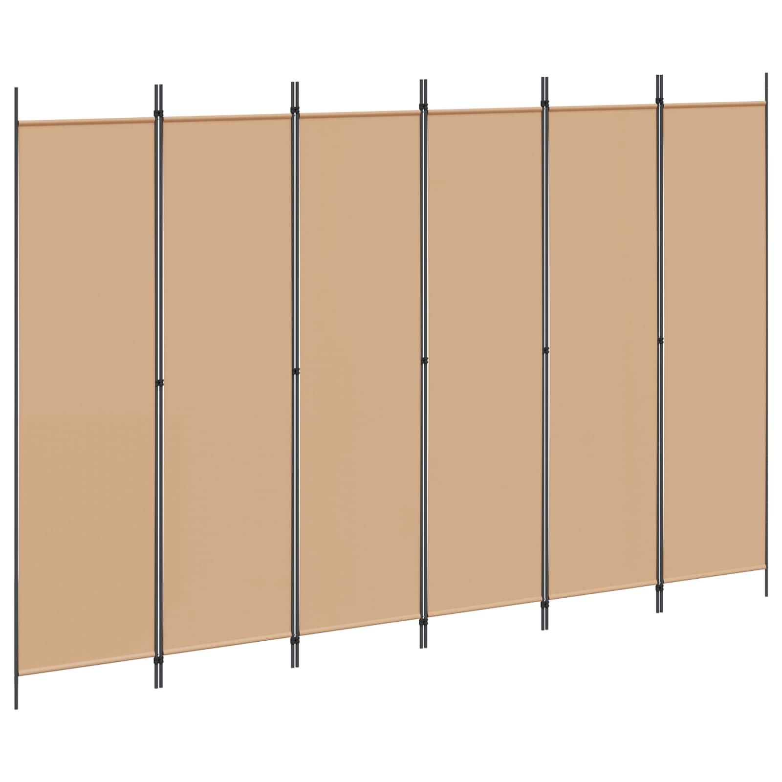 Divisória de quarto de 6 painéis bege 300 x 200 cm tecido