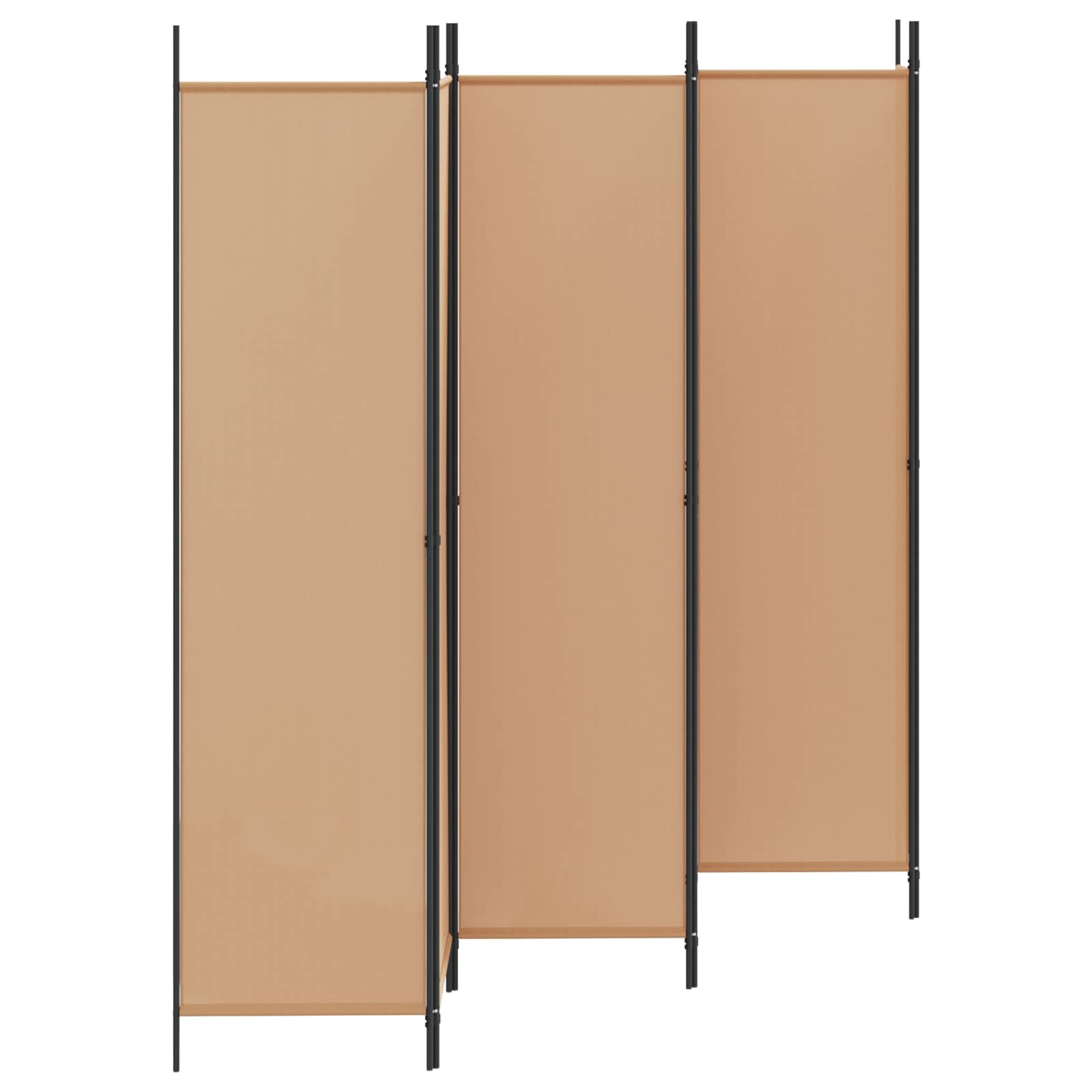Divisória de quarto de 6 painéis bege 300 x 200 cm tecido