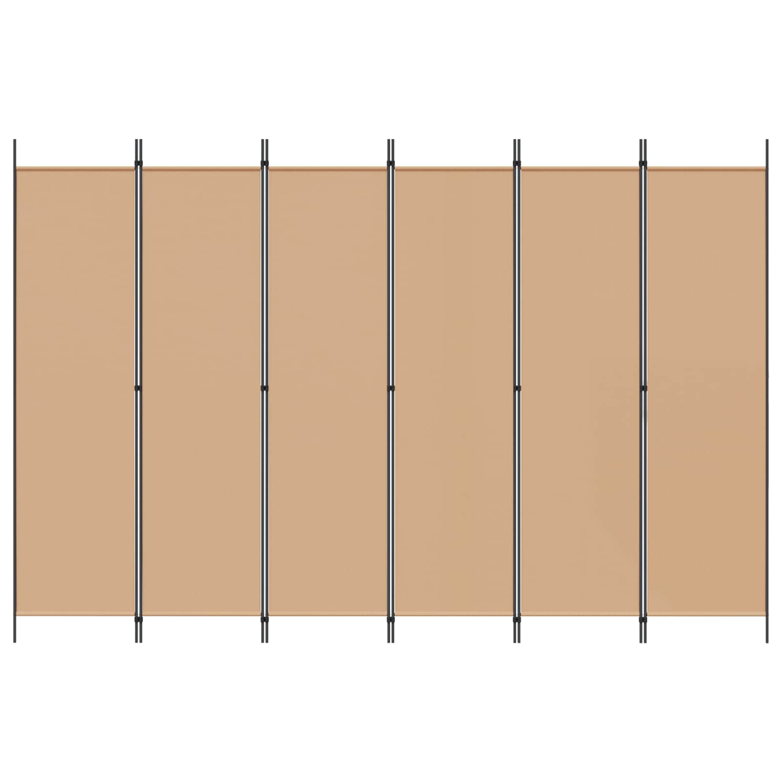 Divisória de quarto de 6 painéis bege 300 x 200 cm tecido