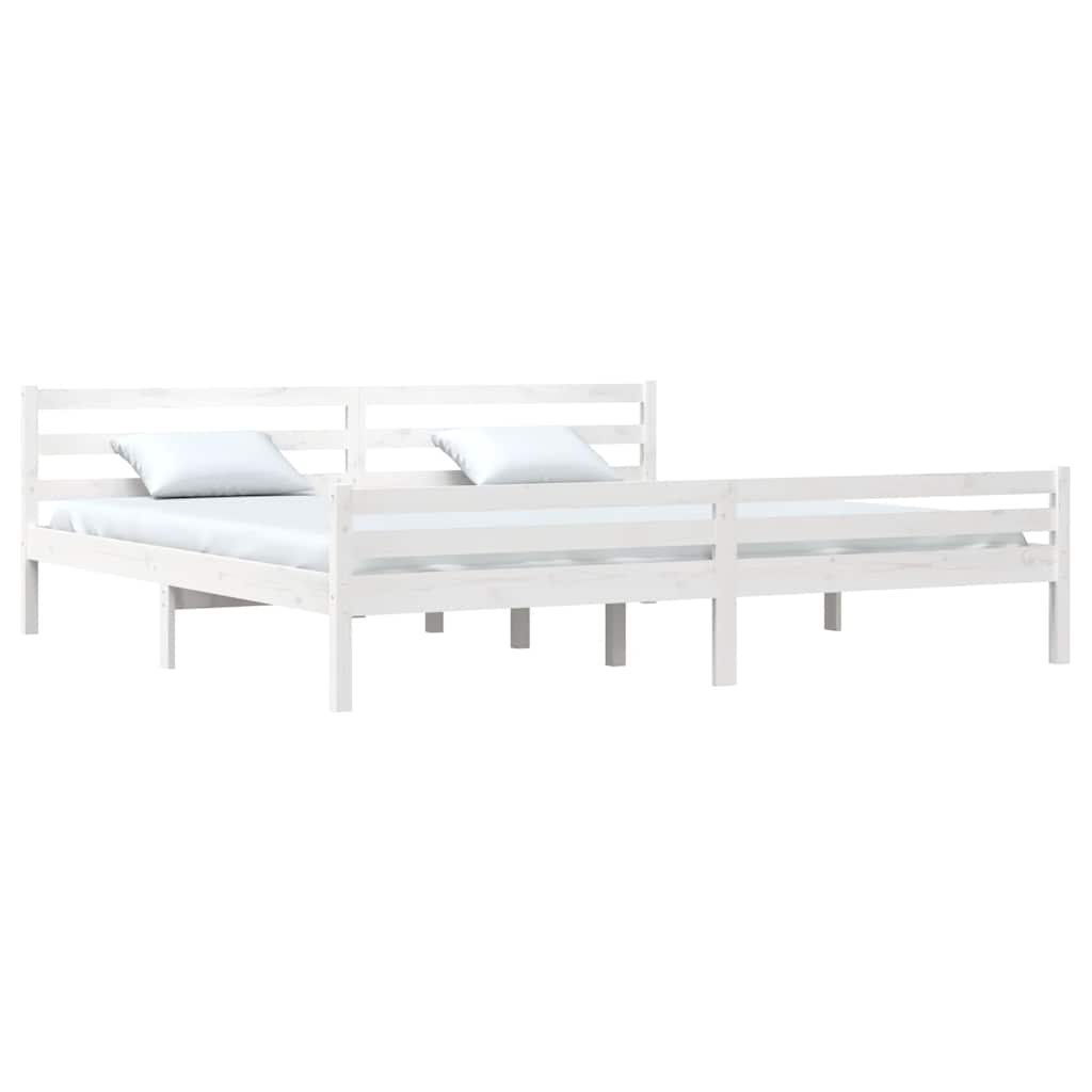 Estrutura de cama 200x200 cm madeira maciça branco