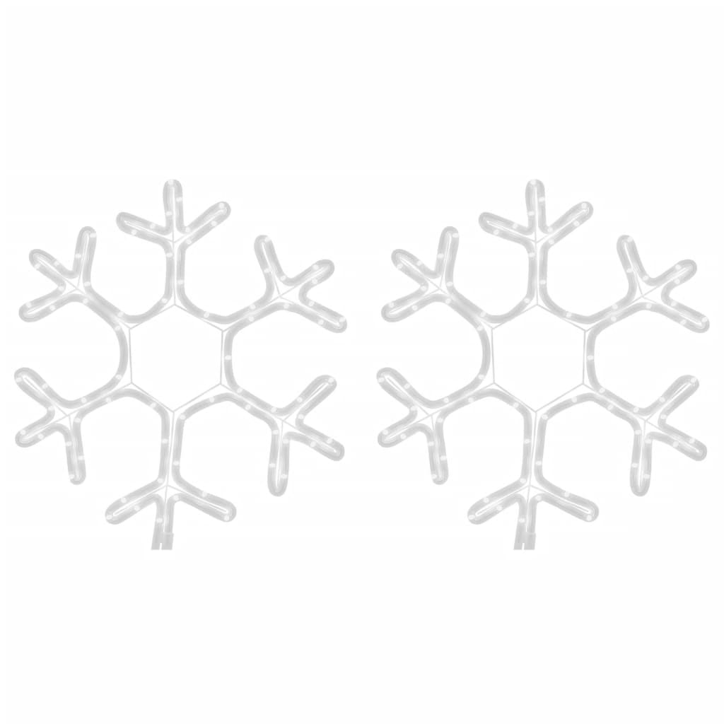 Figuras de flocos de neves com leds 2pcs 38x37 cm branco quente