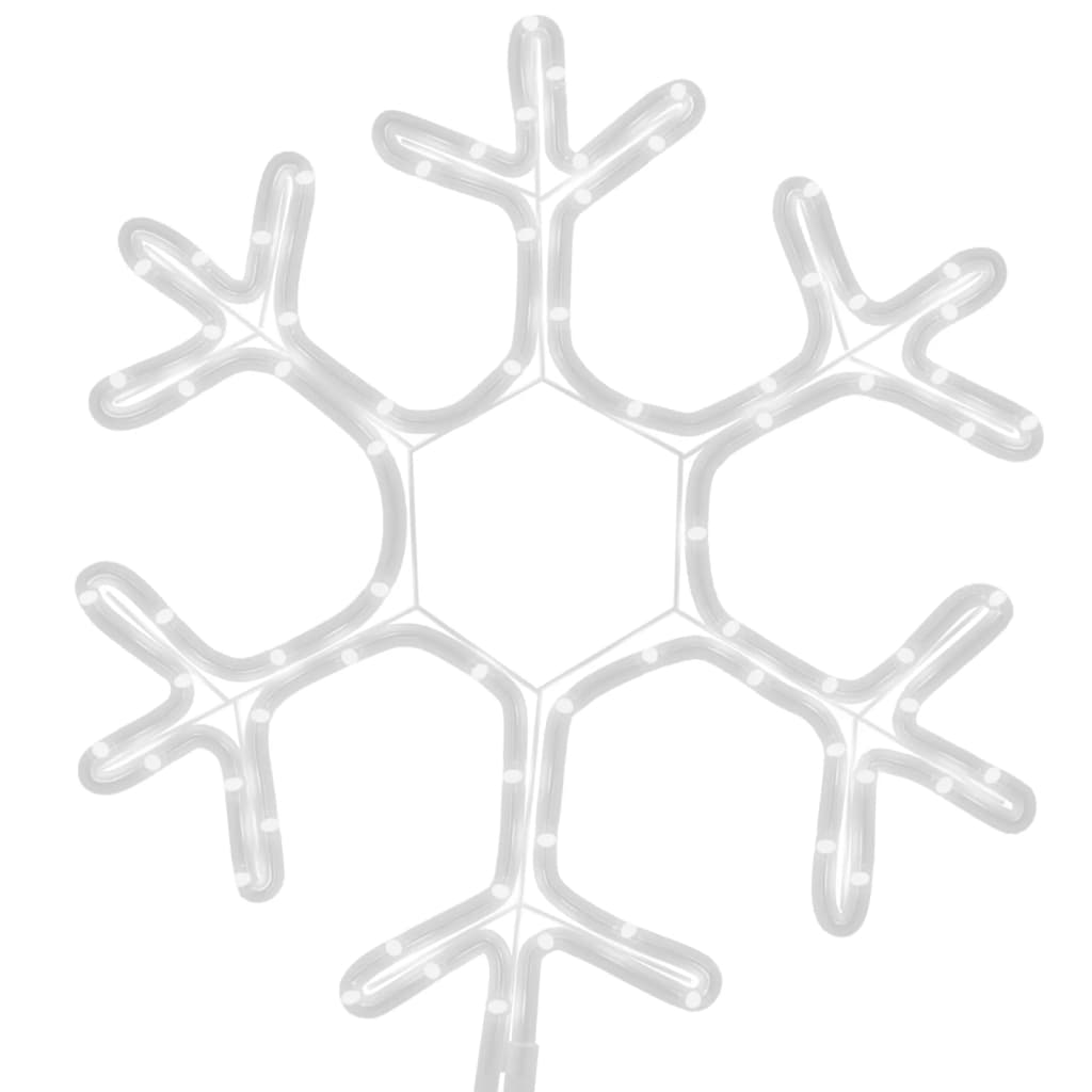 Figuras de flocos de neves com leds 2pcs 38x37 cm branco quente