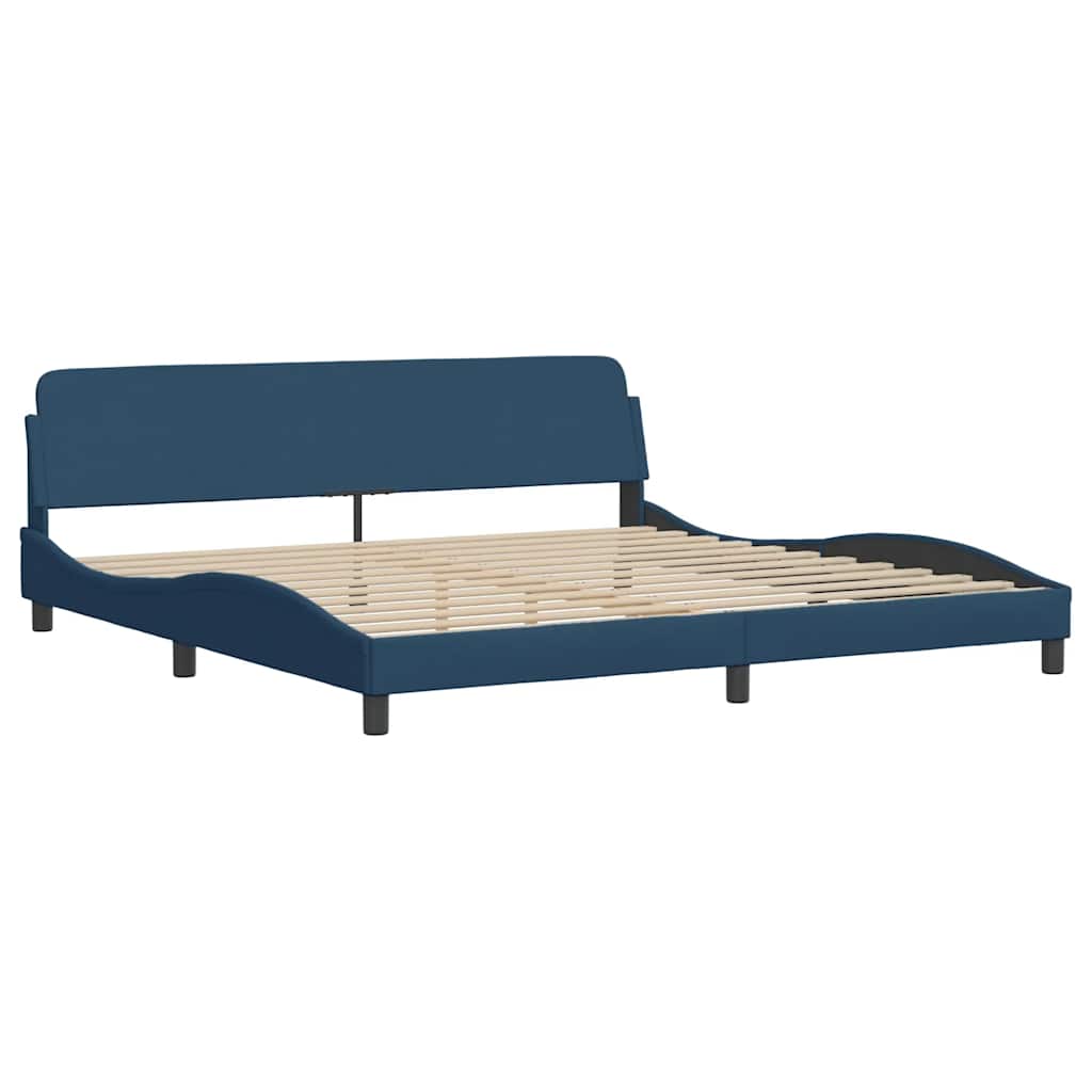 Cama com colchão hvar 200x200 cm tecido azul
