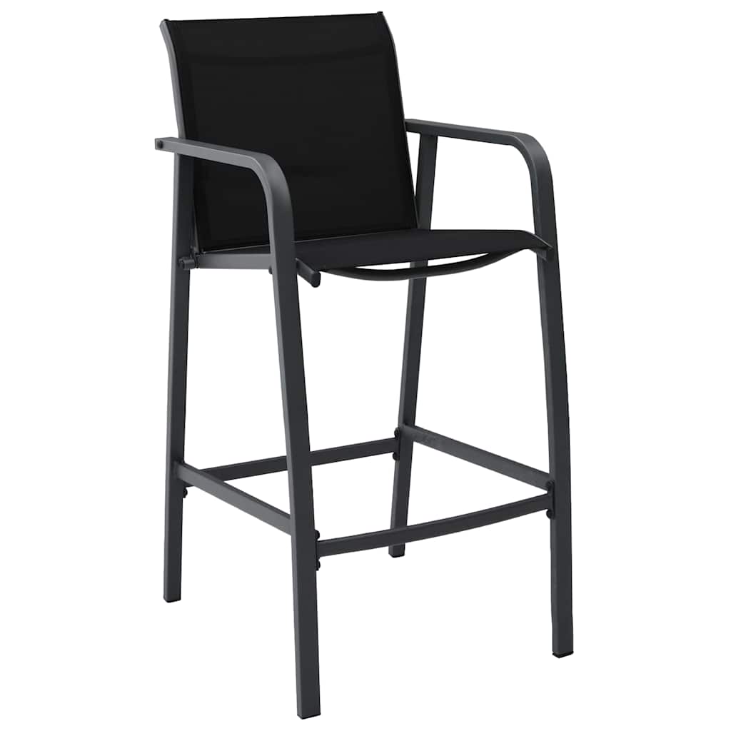 Cadeiras de bar para jardim 4 pcs textilene preto