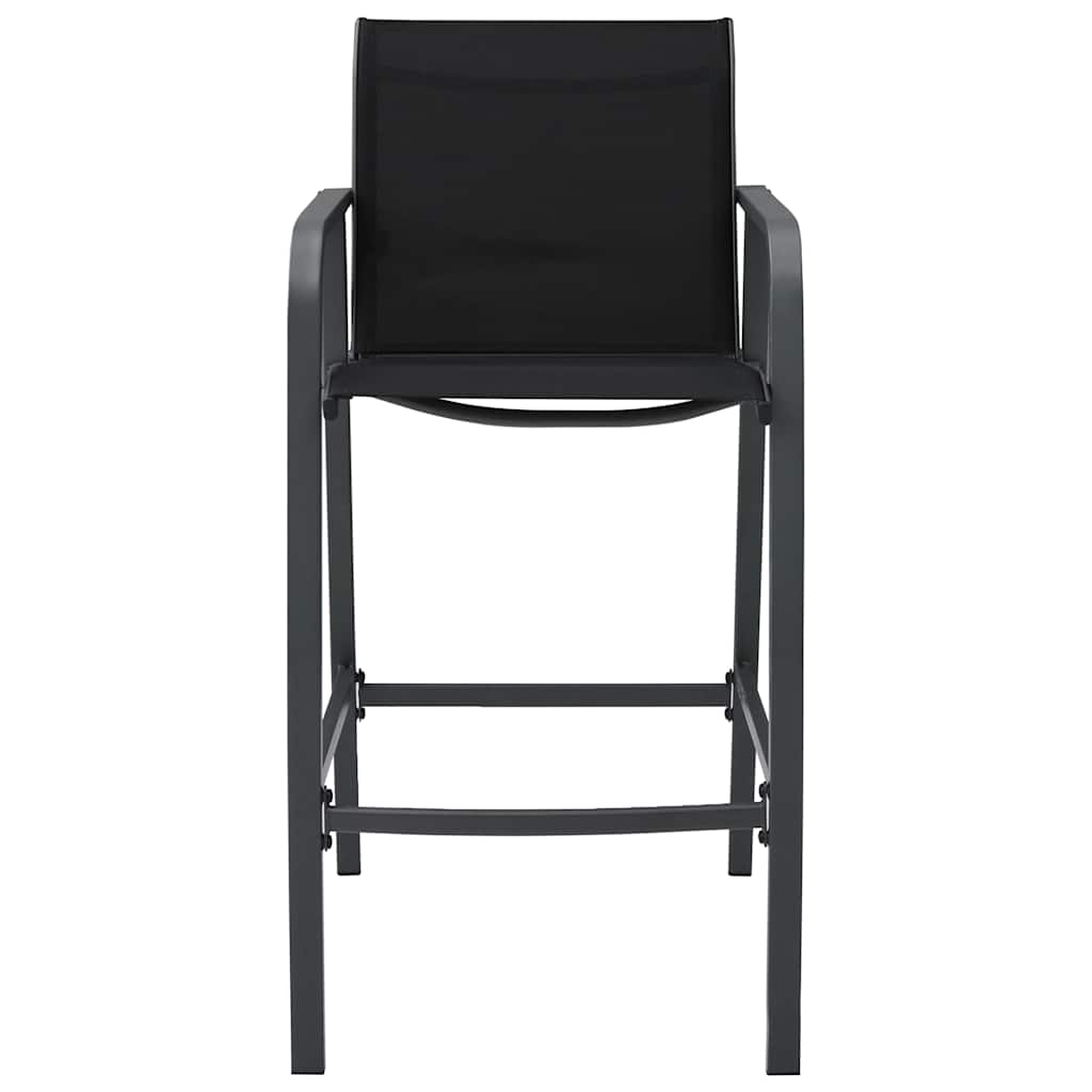 Cadeiras de bar para jardim 4 pcs textilene preto