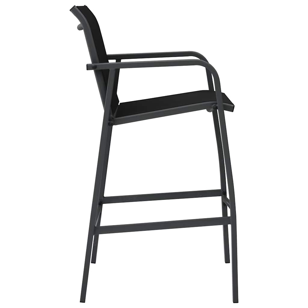 Cadeiras de bar para jardim 4 pcs textilene preto