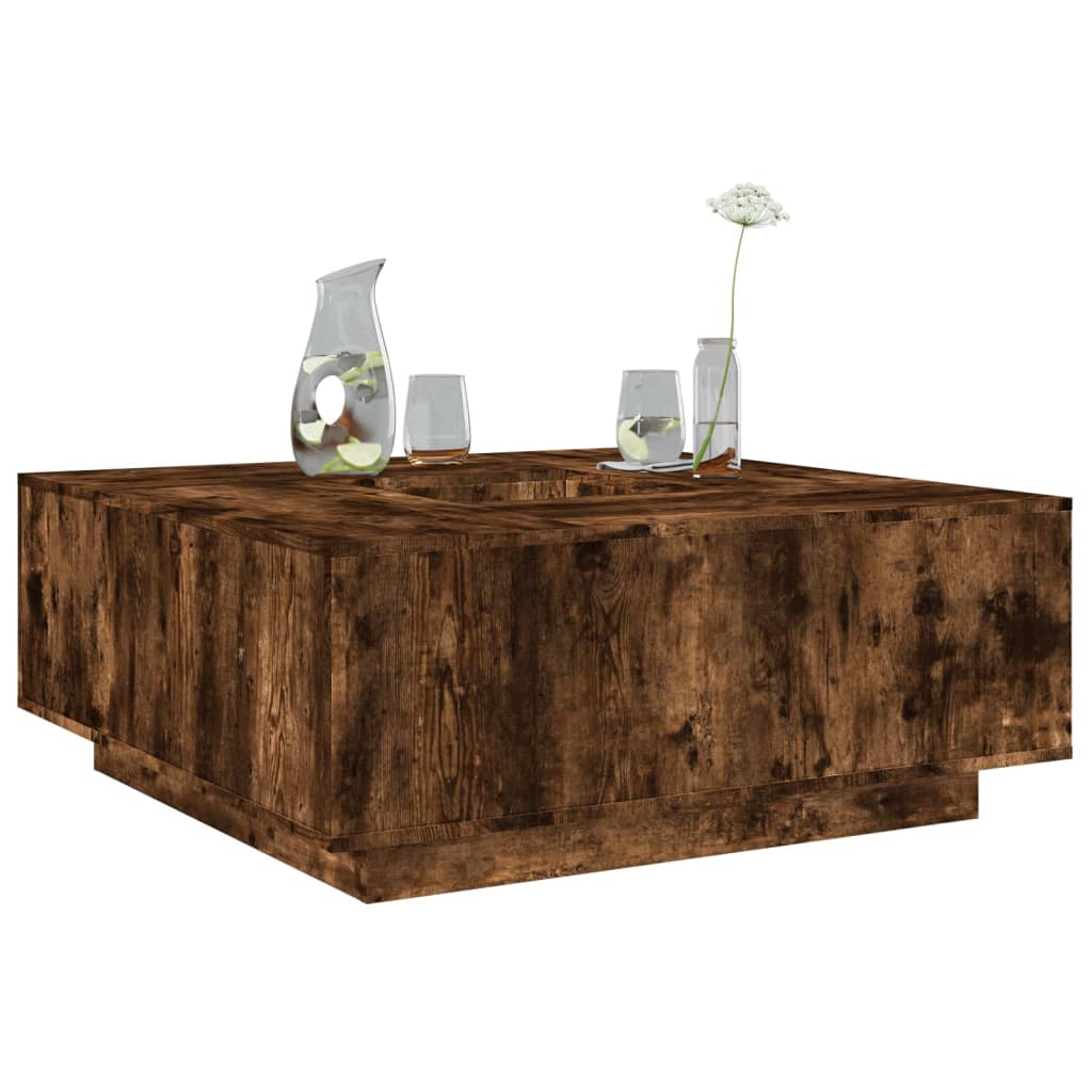 Mesa de centro 100x100x40 cm derivados madeira carvalho fumado