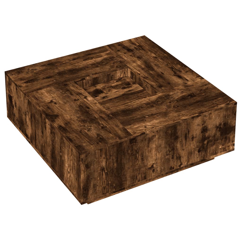Mesa de centro 100x100x40 cm derivados madeira carvalho fumado
