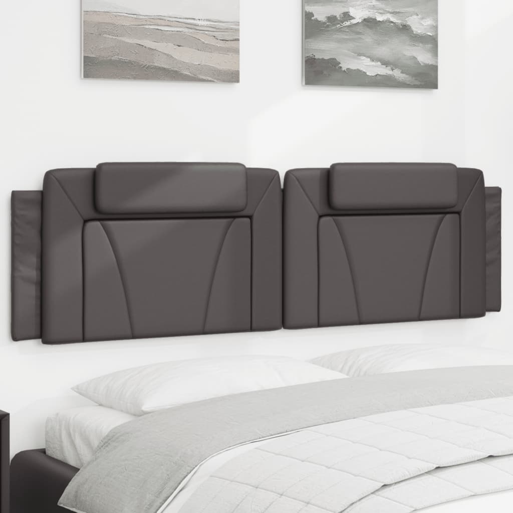 Almofadão de cabeceira viana 180 cm couro artificial cinzento