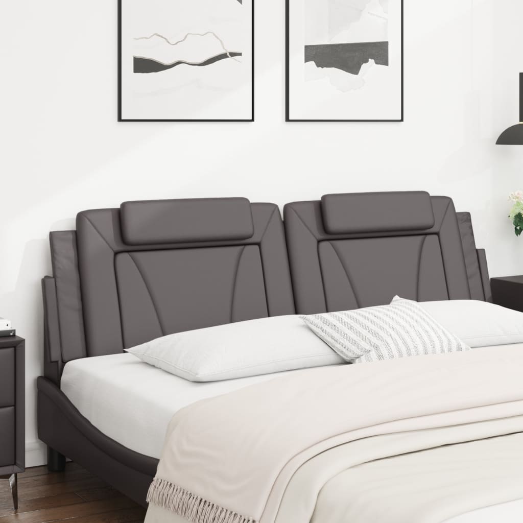 Almofadão de cabeceira viana 180 cm couro artificial cinzento