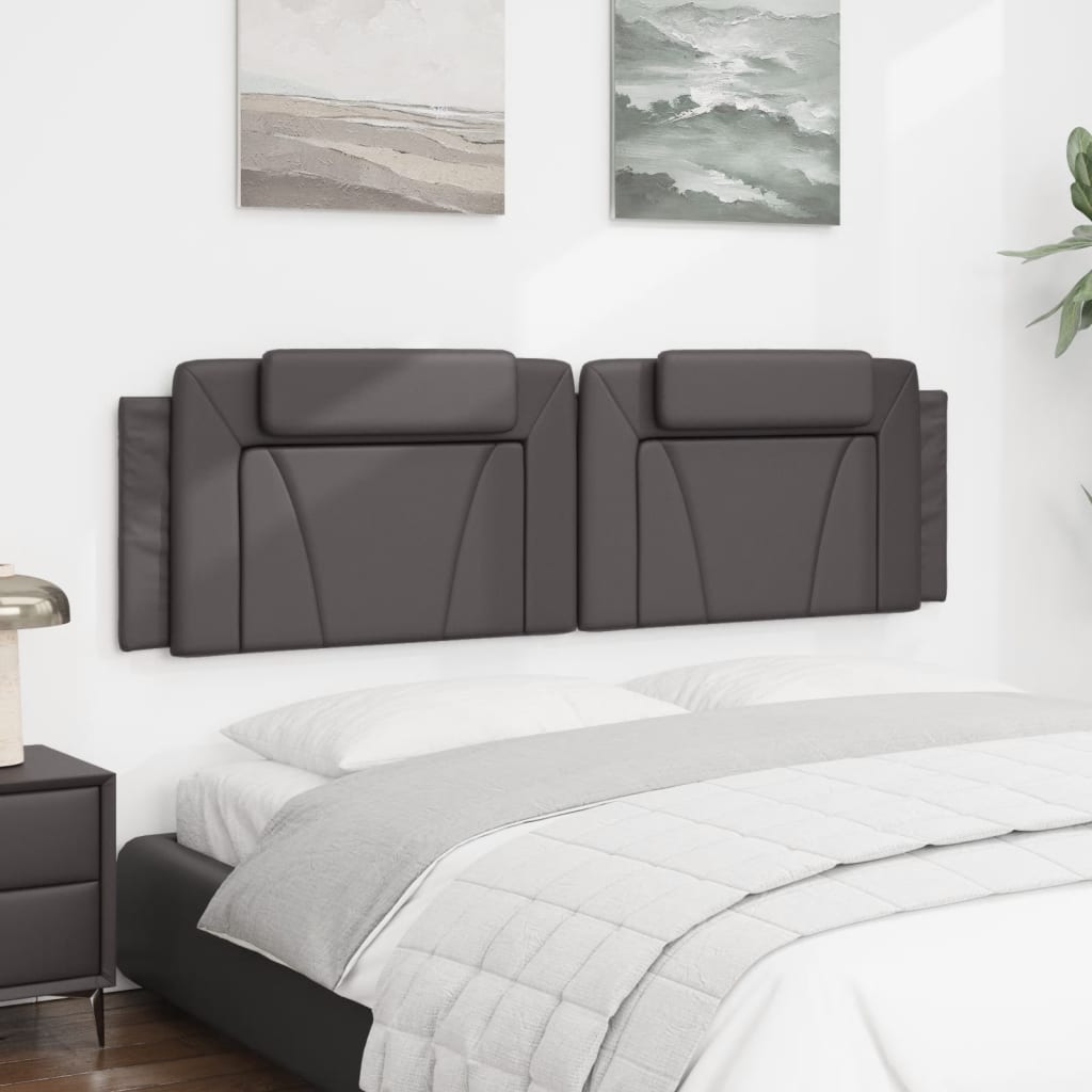 Almofadão de cabeceira viana 180 cm couro artificial cinzento