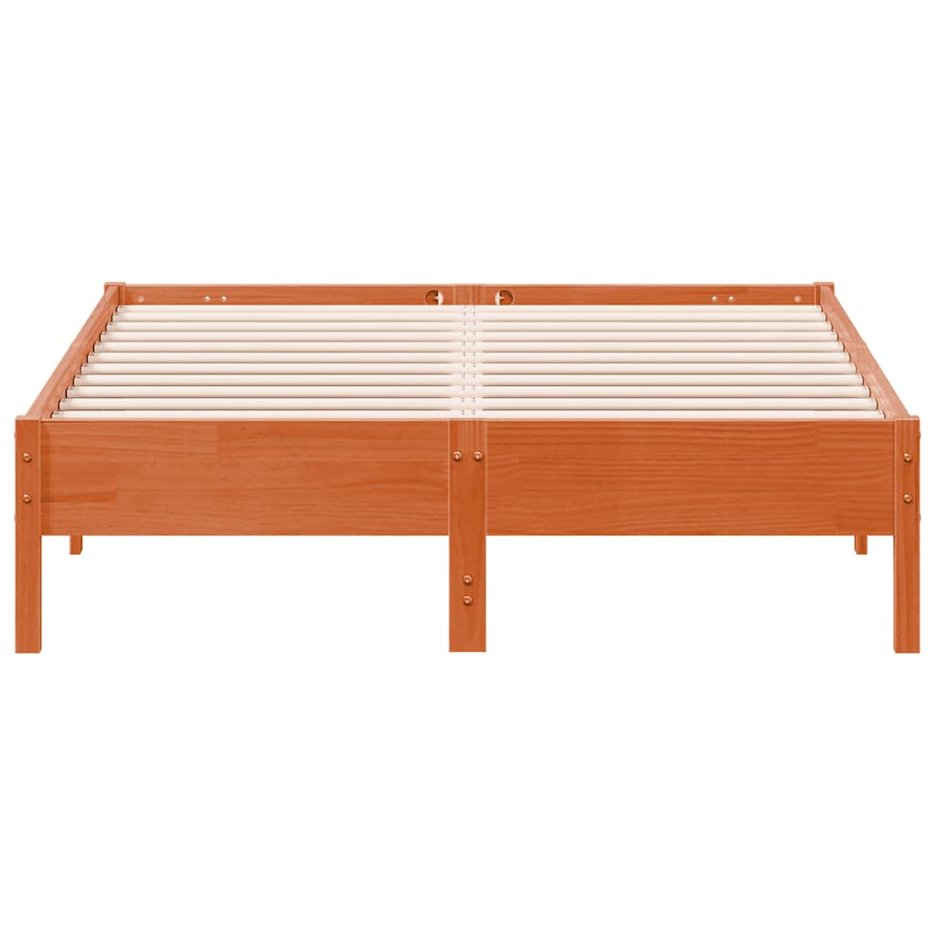 Cama sem colchão 120x190 cm madeira pinho maciça castanho-mel