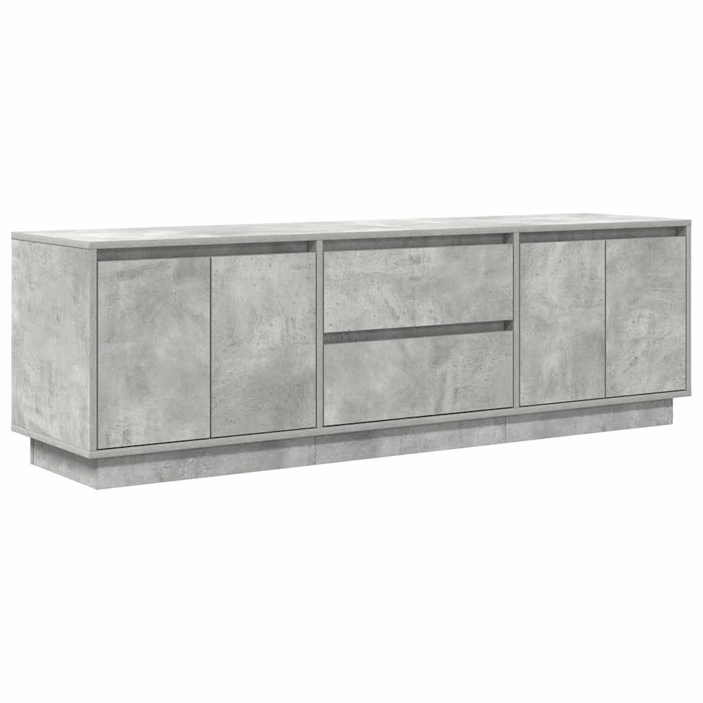 Móvel de TV com luzes LED 160,5x41x50 cm cinzento cimento