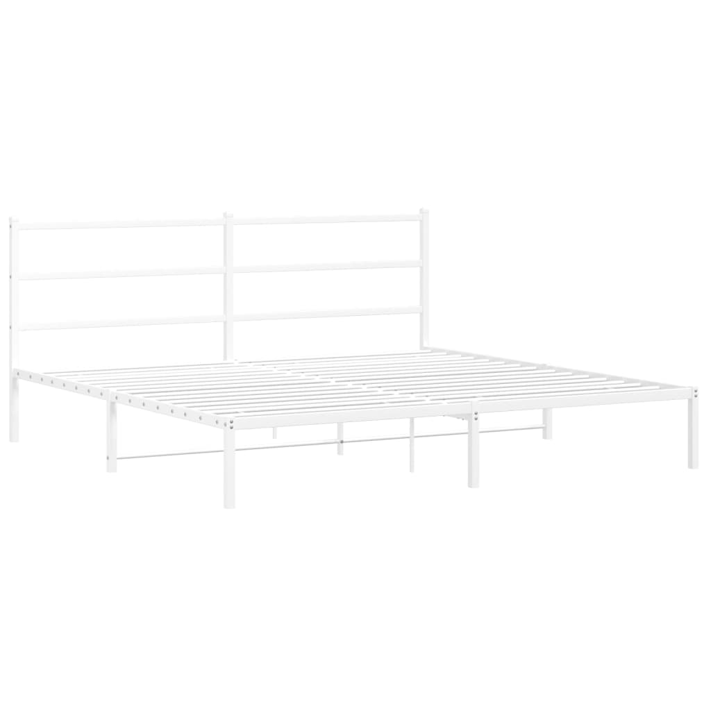 Estrutura de cama com cabeceira 183x213 cm metal branco