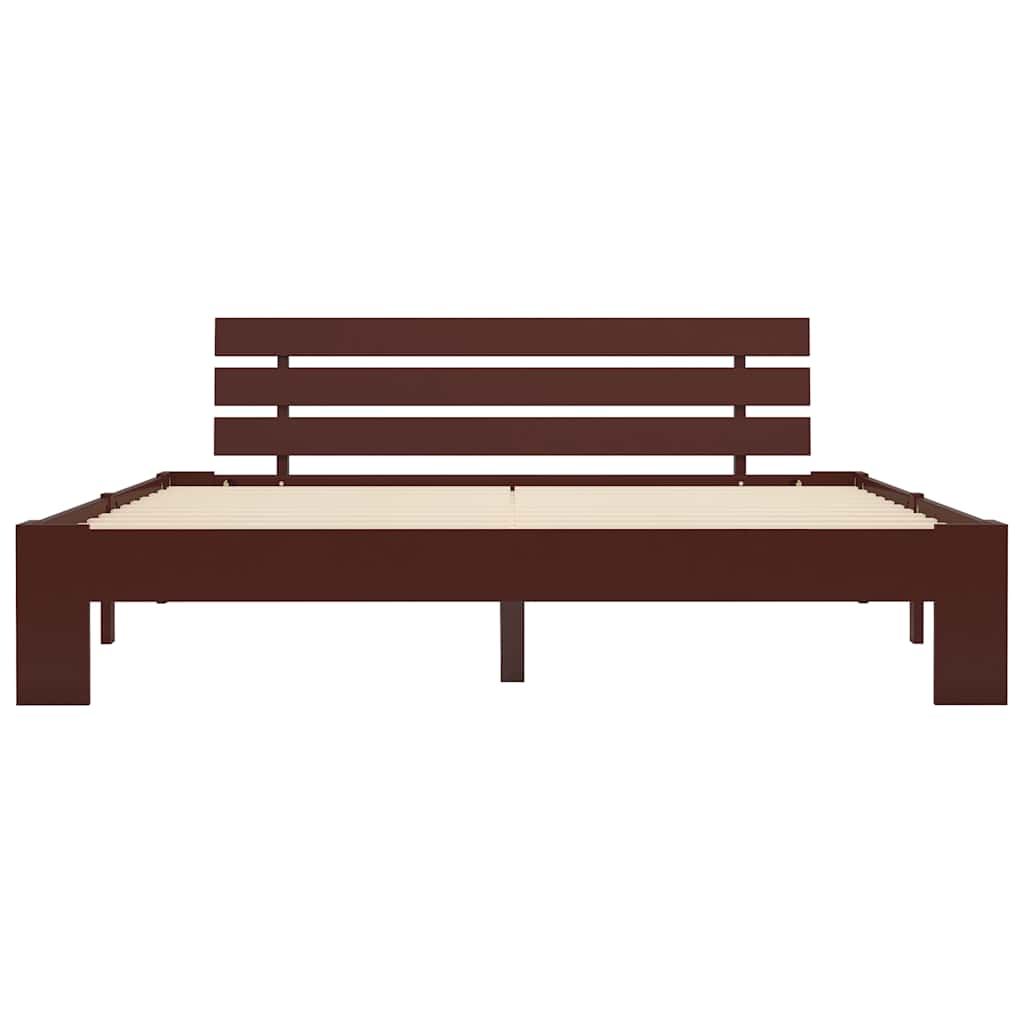 Estrutura de cama 160x200 cm pinho maciço castanho-escuro