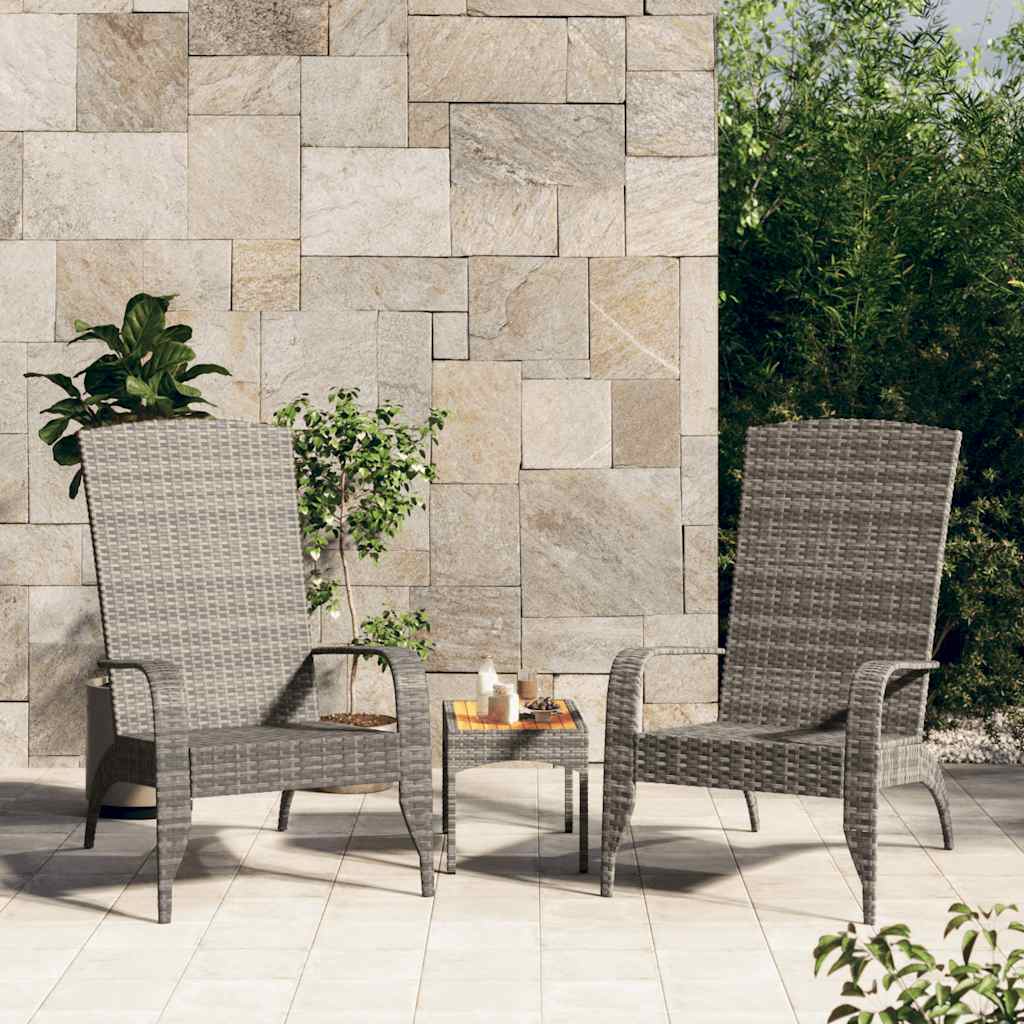 Cadeira de jardim adirondack em vime sintético cinza