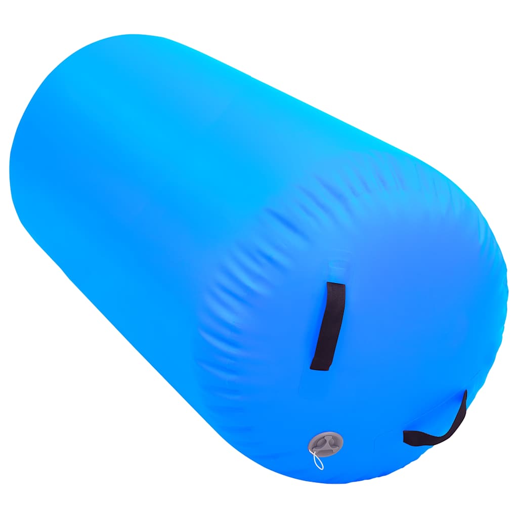 Rolo de ginástica/yoga insuflável com bomba 120x90 cm PVC azul