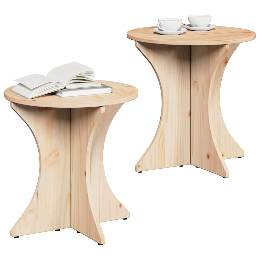 Mesa de centro 2 unid. natural 46 x 46 x 47 cm