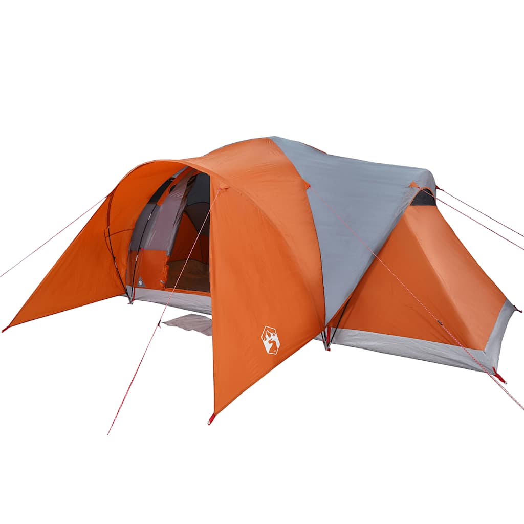 Tenda familiar cúpula para 6 pessoas impermeável cinza/laranja