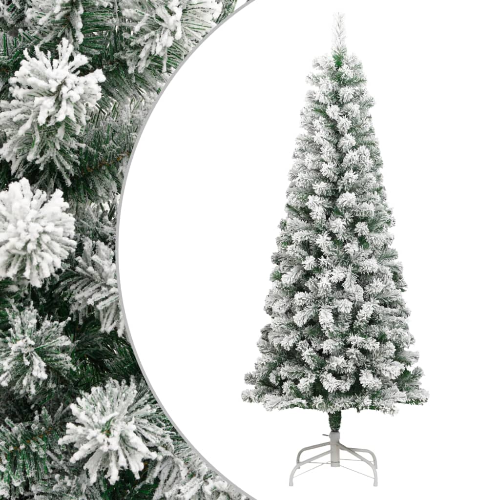 Árvore de natal artificial articulada c/ flocos de neve 210 cm