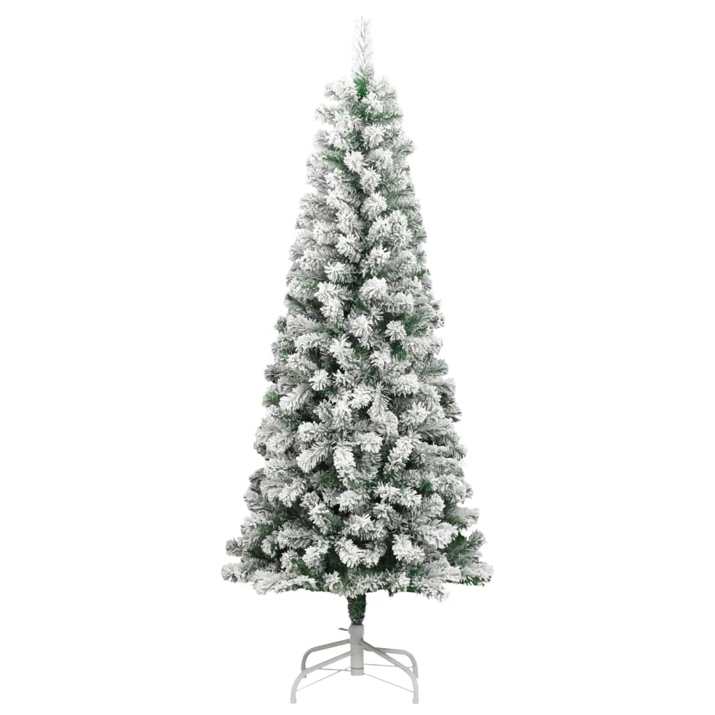 Árvore de natal artificial articulada c/ flocos de neve 210 cm