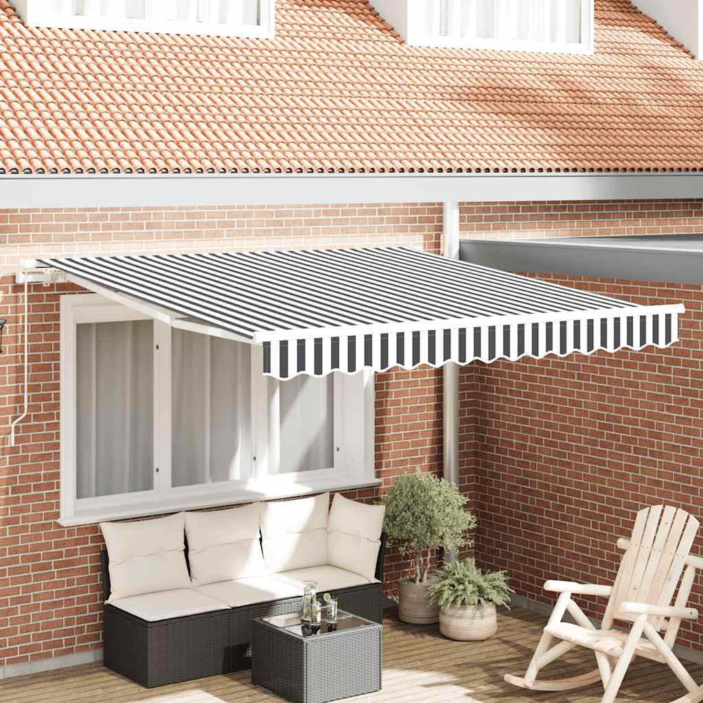 Toldo retrátil manual 300x250 cm antracite e branco