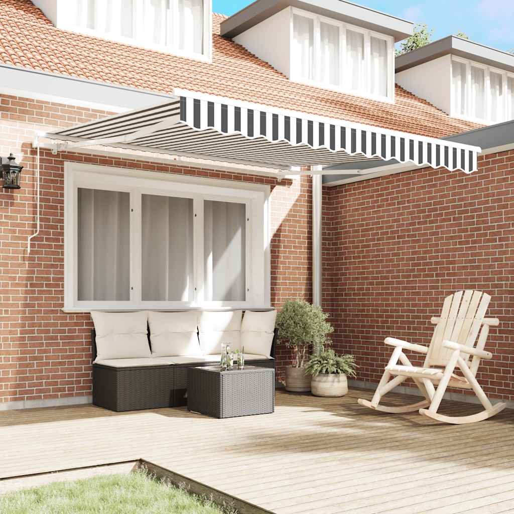 Toldo retrátil manual 300x250 cm antracite e branco
