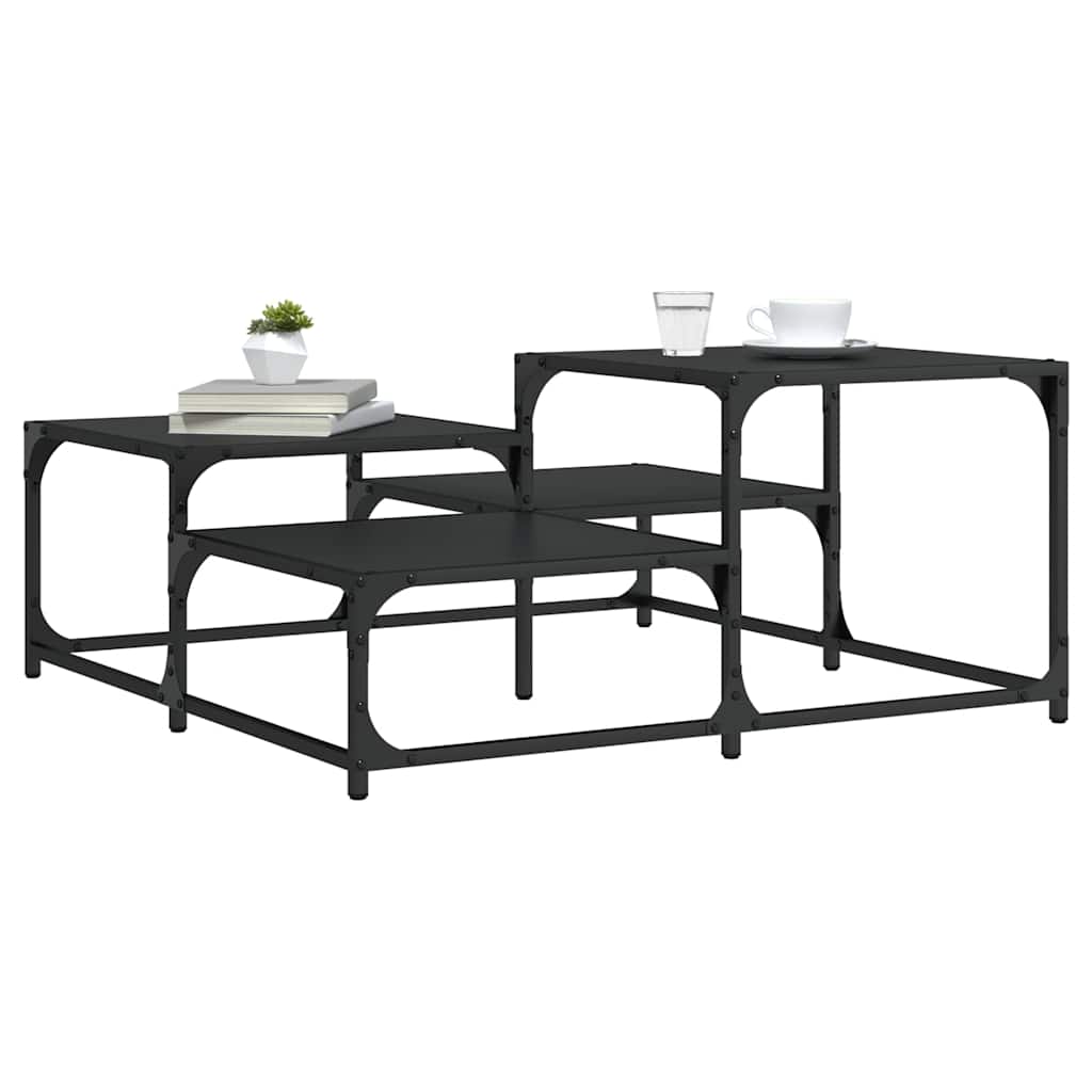 Mesa de centro 87,5x87,5x40 cm derivados de madeira preto