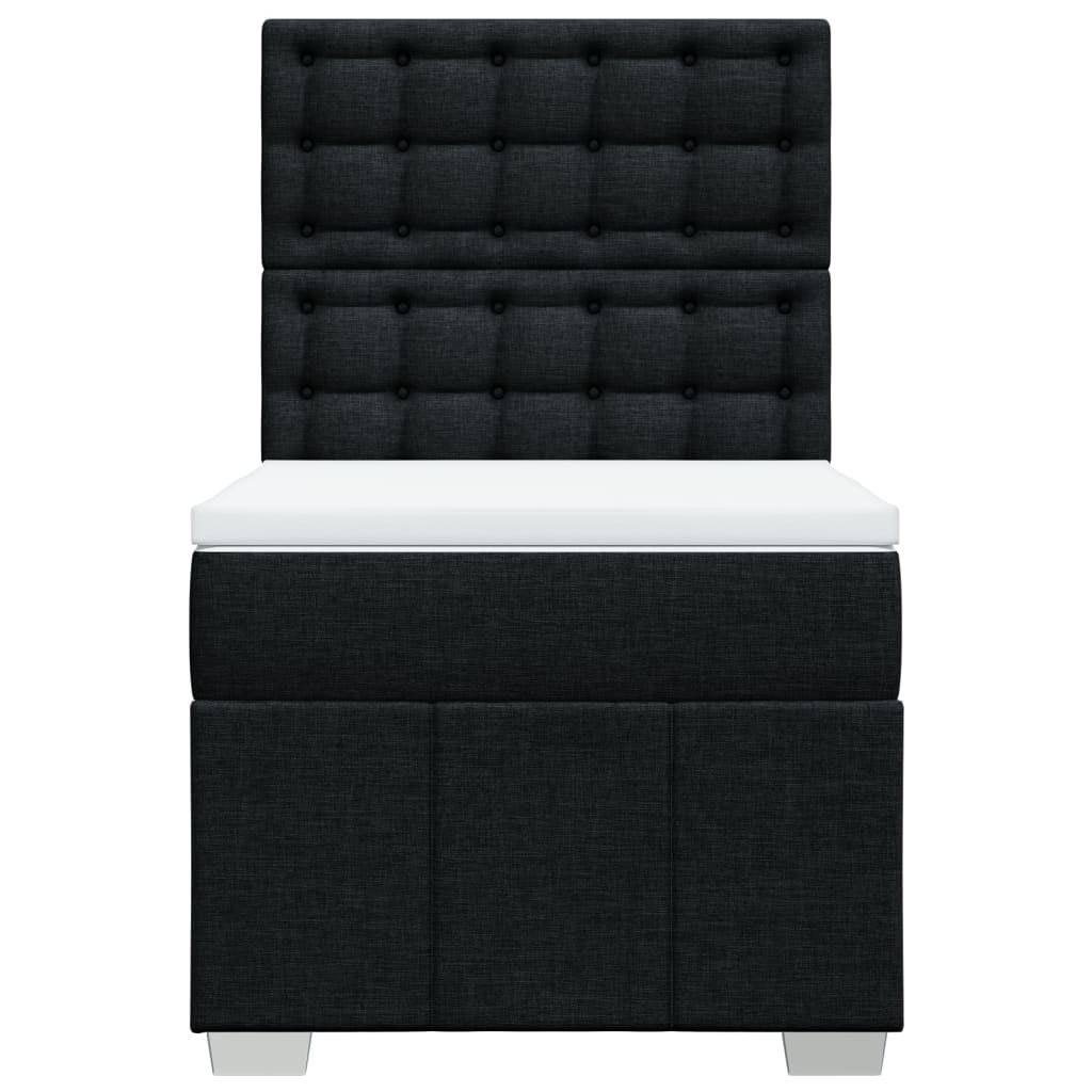 Cama com molas/colchão 90x190 cm tecido preto