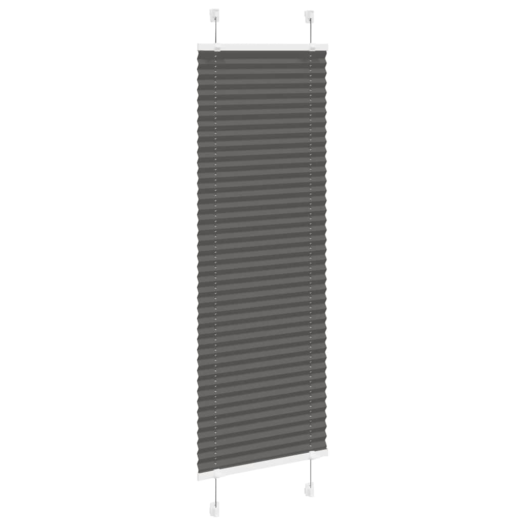 Preto plissada cega 45x150 cm largura tecido 44,4 cm poliéster