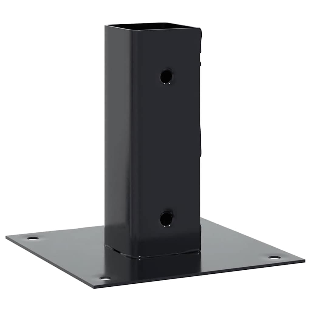 Bases de coluna quadradas 4 peças 46x46 mm aço revestido a pó
