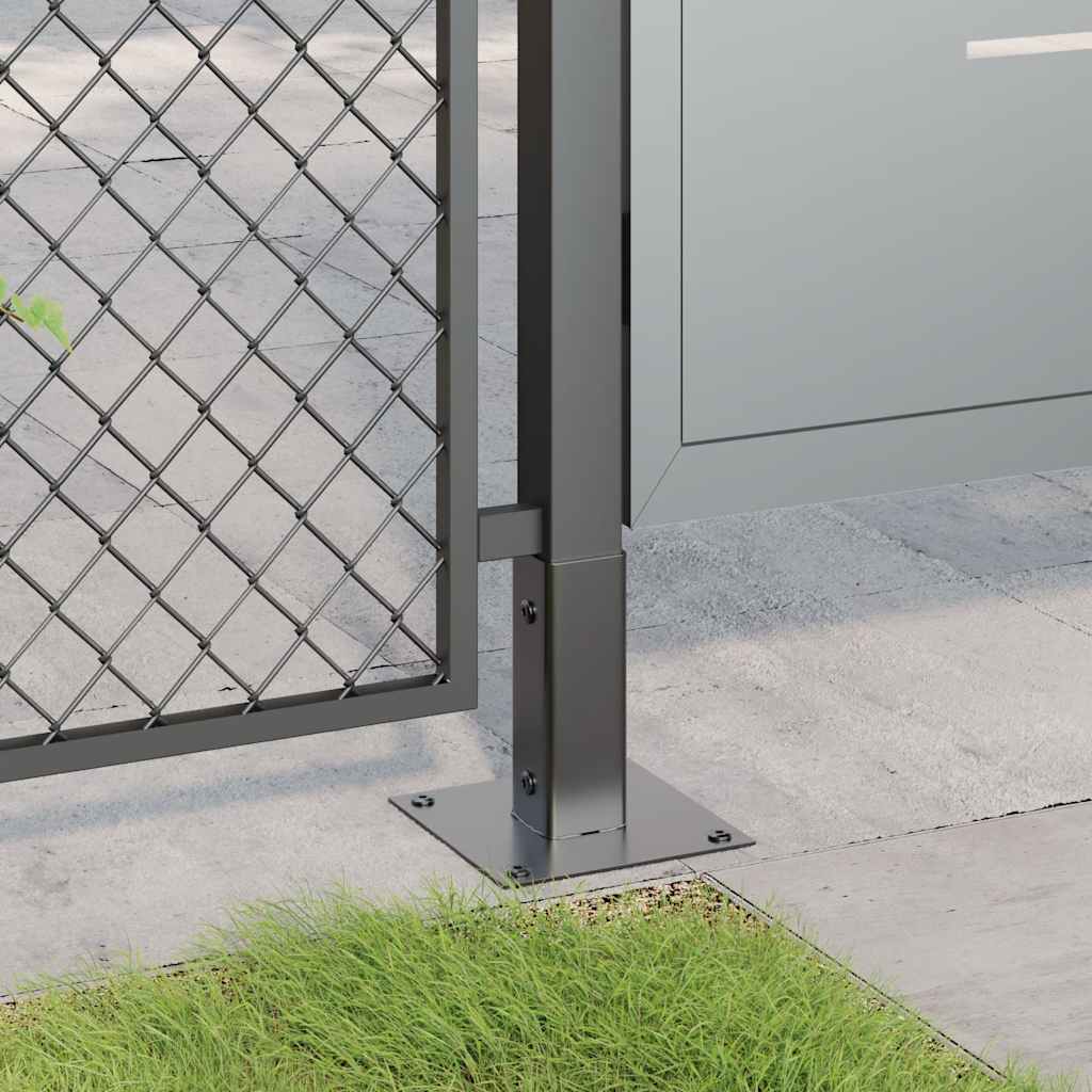 Bases de coluna quadradas 4 peças 46x46 mm aço revestido a pó