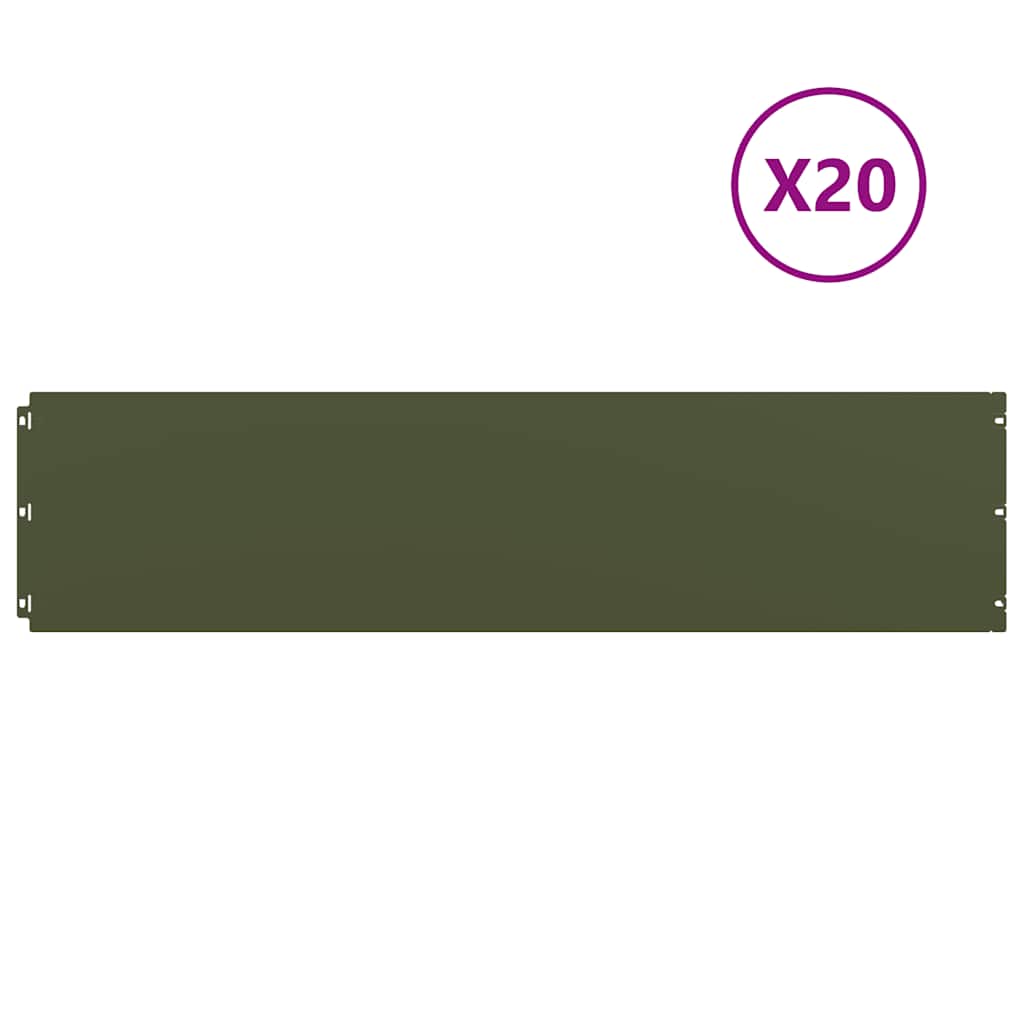 Orlas relva 20 pcs verde azeitona 25x103 cm aço laminado a frio