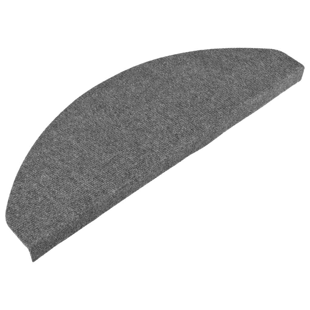 Tapetes de escada autoadesivos 15 pcs 65x22,5x3,5 cm cinzento