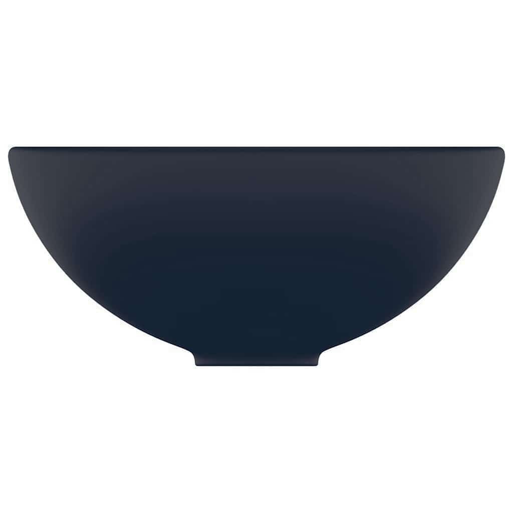 Lavatório wc luxuoso redondo 32,5x14cm cerâmica azul mate