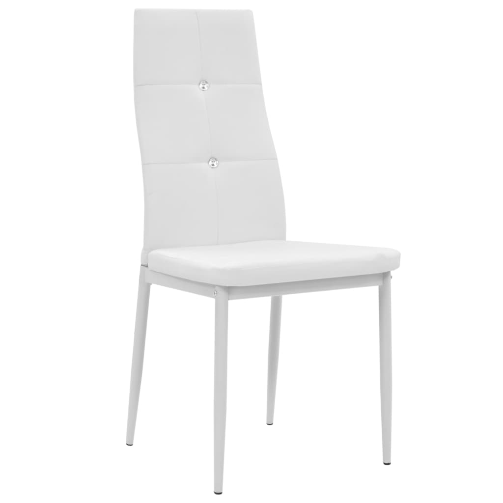 Cadeiras de jantar 4 pcs couro artificial branco