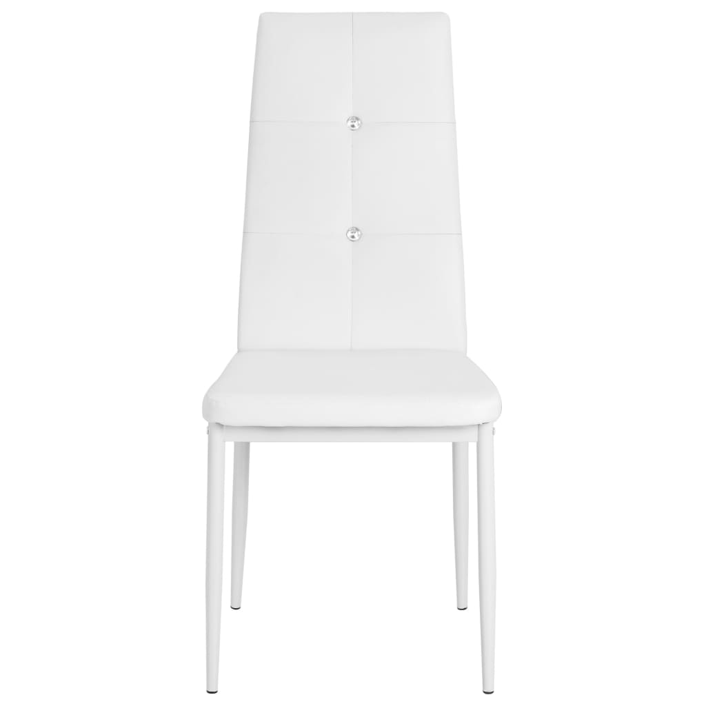 Cadeiras de jantar 4 pcs couro artificial branco