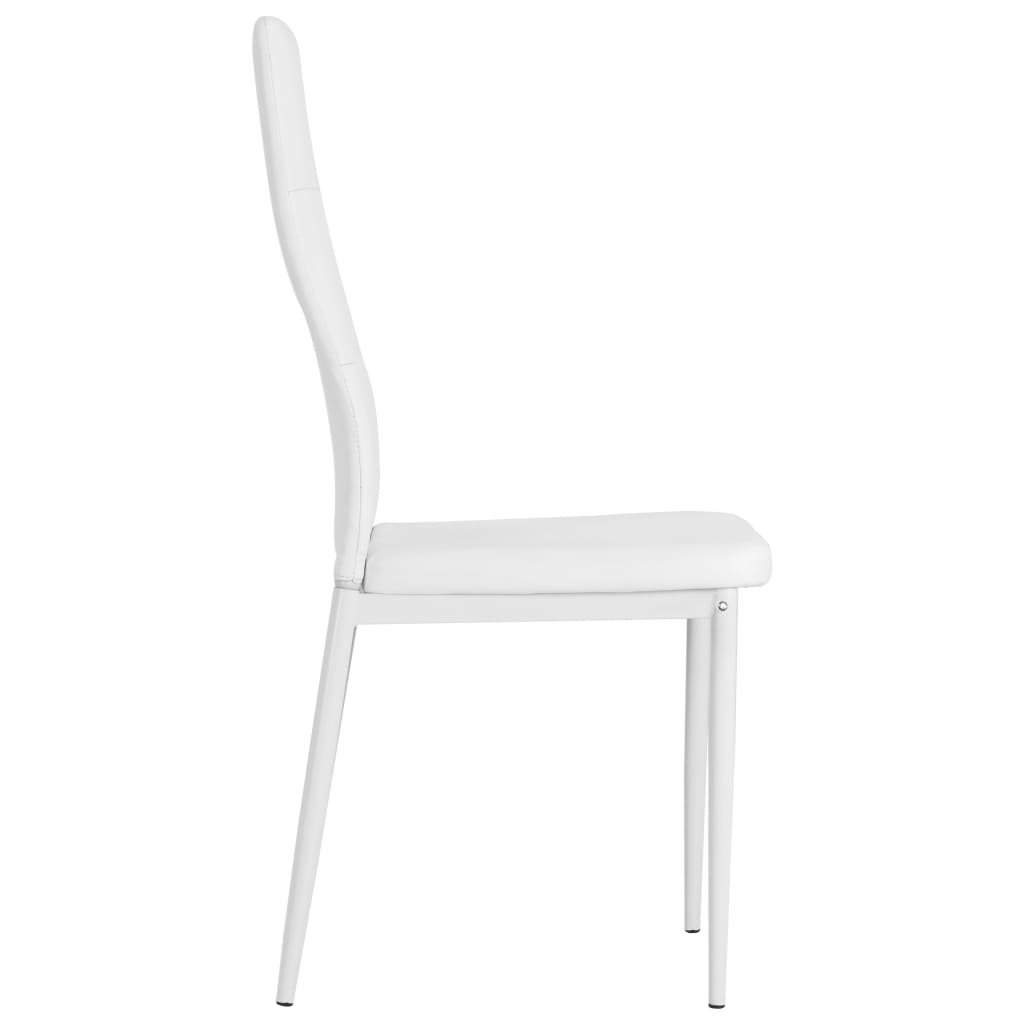 Cadeiras de jantar 4 pcs couro artificial branco